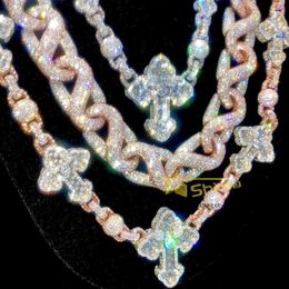 pass diamond tester vvs necklace gold plated big cuban link chain