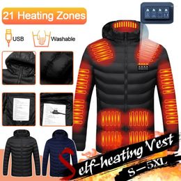 Hunting Jackets 21 Zone Electric Heating Vest USB Charging Self-heating Sportswear Winter Outdoor Sports Warm Waterproof Windproof Heated