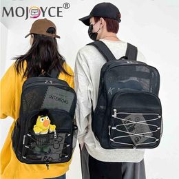 Backpack Mesh Purse Comfortable Shoulder Strap Portable Gym Bags High-Capacity Breathable Wear-resistant For Commuting Swimming