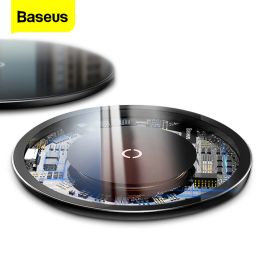 Chargers Baseus Qi Wireless Charger For iPhone 11 Pro Max X Glass Panel Wirless Charging Pad For Samsung S9 Wireless Charging Charger Pad