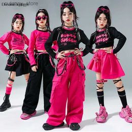 Trousers Girls Hip Hop Crop Top Street Dance Skirts Cargo Pants Child Streetwear Sweatshirt Kids Jazz Lovely Costumes Sweet Clothes Sets L46