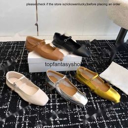 The row shoes Designer the Mary Row Jane Dress Aeyde Ballet Black Brown Leather Square Flat Casual Women Fashion Comfortable Lazy Boat Shoes 35-40