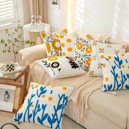 Pillow Ins Wind Pillowcase With Small Fresh Flower Pattern For Home Living Room Sofa Fashion Decor Embroidery Craft Nordic Style