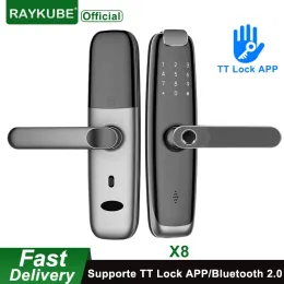 Lock RAYKUBE X8 Biometric Fingerprint Door Lock BT TTlock APP Smart Digital IC Card Electronic Home Security Keyless Entry Access