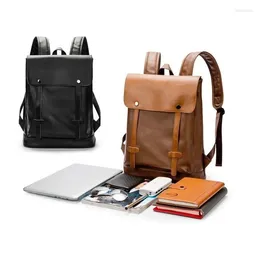 Backpack Man Anti Theft Laptop Bag Leather Backpacks Men Fashion School Retro Travel