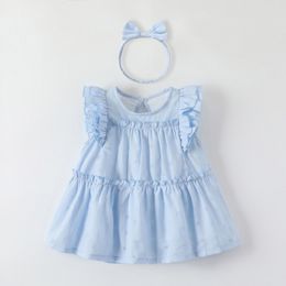 kids baby girls dress summer blue clothes Toddlers Clothing BABY childrens girls purple pink summer Dress r4tF#