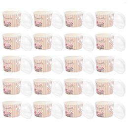 Disposable Cups Straws 50 Sets Jelly Cup Ice Cream Child Mini Cake Containers Paper Treat Pp Bowl