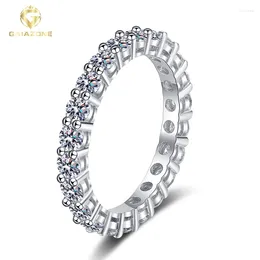 Cluster Rings GAIAZONE Top Quality 925 Sterling Silver 2.2CT Real Moissanite Engagement Ring Wedding Band 18K White Gold Plated Fine Jewelry