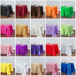 10pcs Rectangle Satin Tablecloth Party Home Decoration Banquet Wedding Table cloth 240410