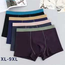 Underpants 4pcs/lot Cotton Men's Underwear Plus Size Shorts 6XL 7XL 8XL 9XL Boxers Breathable 3D Seamless Sexy Youth Red