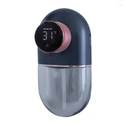 Liquid Soap Dispenser 1 Set Smart USB Rechargeable Hand Washer Digital Display Foam Black