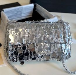 Fashion Dinner bag Women Crossbody Designer Bag Luxury Chain Shoulder Purse Classic Flap Wallet Brand Silver Hardware With small sequins