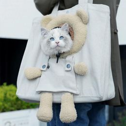Cat Carriers Portable Carrier Canvas Shoulder Handbag For Small Dog Transport Bag Cute Pet Outdoor Travel Supplies