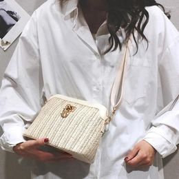 Shoulder Bags Travel Women Straw Shell Bag Fashion Summer Beach Woven Ladies Casual All-match One-shoulder