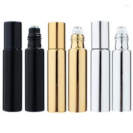 Storage Bottles 3/6/9pcs 10ML Metal Roller Refillable Bottle Essential Oils Roll-on Glass Perfume Travel Cosmetics Container