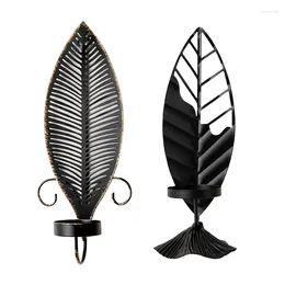 Candle Holders Metal Holder For Table Centrepiece Retro Decorative Leaf Shape Candlestick Home Wedding Dining Party Decoration
