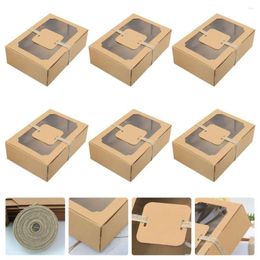 Take Out Containers Paper Cup Window Biscuit Box Christmas Gifts Muffins Carrier Kraft Bakery Cake Carriers