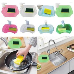 Liquid Soap Dispenser Leakproof Automatic Detergent Press-Type With Cleaning Sponge Pump Plastic Dish