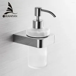 Liquid Soap Dispenser Dispensers Chrome Colour Wall Mounted With Frosted Glass Container Bottle Bathroom Products 5781