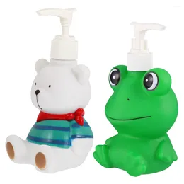 Liquid Soap Dispenser 2 Pcs Press Bottle Bear Foam Kids Body Wash Travel Pump Hand Holder Type Lotion Cartoon Child