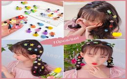 Hair Accessories 10pcs Mini Acrylic Flower Star Heart Clips Hairgrip Hairpins Girls Cute Small Kids Baby Pins Headwear4345634