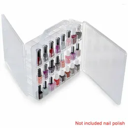 Storage Boxes 48 Bottles Transparent Clear Nail Polish Organiser Adjustable Space Portable Plastic Holder Divider Double Side Case Gel