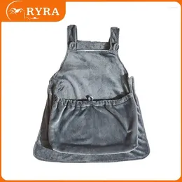 Cat Carriers Gray Durable Sleeping Pocket Soft Warm Pet Holding Apron Hanging Chest Bag Accessories Plush Mouth Design Adjustable