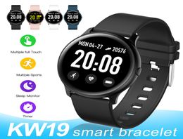 New KW19 Smart Bracelet Fitness Tracker Blood Pressure Blood Oxygen Waterproof Heart Rate for iOS Android with Retail Box2620962