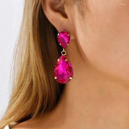 Dangle Earrings Fashion Teardrop Glass For Women Luxury Design Charm Unusual Elegant Wedding Party Pendant Jewelry Accessories