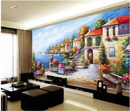 Wallpapers 3d Wallpaper Custom Po Hand Painted Mediterranean Style Background Wall Room For Paper Living