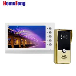 Doorbells Homefong Wired Video Intercom System 7 Inch indoor monitor with Outdoor Doorbell Camera Door Phone Home Security