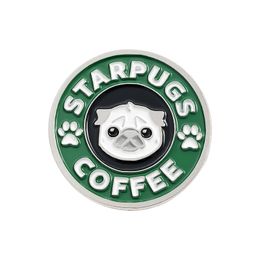 Cats Coffee Enamel Pin Custom Pug Puppy Cat Cafe Brooches Badges Bag Shirt Lapel Pin Buckle Cute Animal Jewellery Gift for Friends