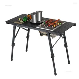 Camp Furniture Aluminium Alloy Outdoor Tables Egg Roll Table Multifunction Picnic Portable Folding Courtyard Barbecue