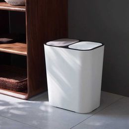 Waste Bins Dual Trash Can Garbage Can Recycle Bin Dual Compartments Garbage Waste Can Dry Wet ified Trash Can Dustbin Rubbish Box L46
