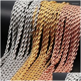 Chains M Stainless Steel Twist Singapore Bk For Jewelry Making Gold/Rose Gold/Sier Color Metal Chain Wholesale Drop Delivery Dhpzd