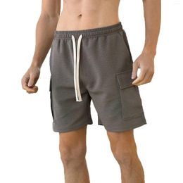 Men's Shorts Knitted Textured Daily Casual Drawstring Elasticated Waist With Pockets Summer Outdoor Sports Fitness