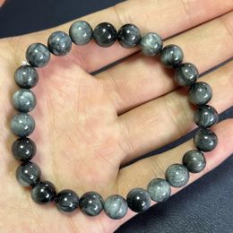 Strand Hawk Eye Bracelet For Women Men Stone Beads Yoga Bracelets 8''