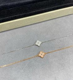 Luxury VA brand Designer pendant Necklaces 18K Gold cross chain mini clover 4 Leaf Flower choker shining diamond crystal necklace 8500097