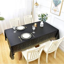 Table Cloth 3 Piece Tablecloth Disposable Black Gold Graduation Theme 54 Inch X 108