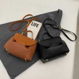 Shoulder Bags Women Vintage Satchel Bag PU Leather Luxury Crossbody Solid Color Chic Simple Handbag Daily Purse For Female