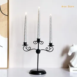 Candle Holders Nordic Black Candlestick Three Head Metal Holder Iron Art Christmas Wedding Table Decor Ornaments