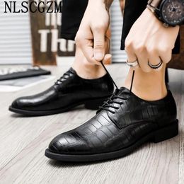 Dress Shoes Leather Men Formal Oxford Italian Elevator For Office 2024 Sapatos Sociais Masculino Zapatos