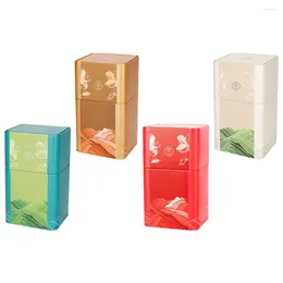 Storage Bottles 4 Pcs Tea Iron Jar Glass Food Container Can Home Supply Lidded Canister Sealed Containers Airtight For