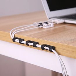 Transparent 16/20/pc Self-adhesive Desktop Cable Organizer Fixing Clamp Desk Cable Management Frame Wire Storage Wholesale