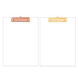 Clipboard A4 Acrylic Clipboard Transparent Clipboard File Holder Low Profile Clip Holds 30 Sheets Office Supplies for Women Men T84D