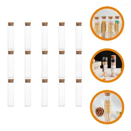 Vases 15pcs Clear Glass Bottle Matches Sub Wishing Bottles Drifting