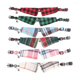 Dog Collars British Style Collar Checkered Shirt Soft Pet Bowknot Adjustable Necklace Cat Tie Wedding