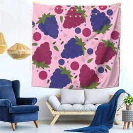 Tapestries Raspberries And Blackberries Wall Decor Tapestry Indoor Decorative Birthday Gift Polyester Delicate