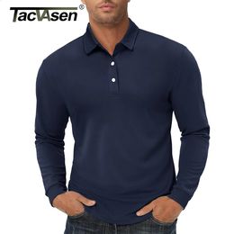 TACVASEN Long Sleeve Polos T-shirts Mens Quick Dry Lightweight Golf Polo Shirts Casual Work T-shirt Sport Tees Pullover Tops Man 240325