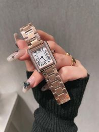 Ladies Watch New Tank Series top fashion casual stainless steel diamond 27mm 24mm quartz movement sapphire glass Roman numerals1025677